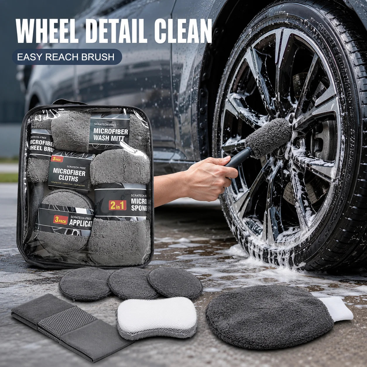Premium Scratch-Free Microfiber Car Wash & Detailing Kit
