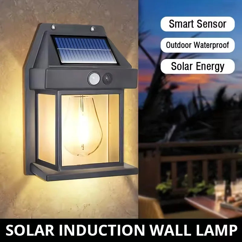 Solar Motion Sensor Porch Light with Replaceable Bulb