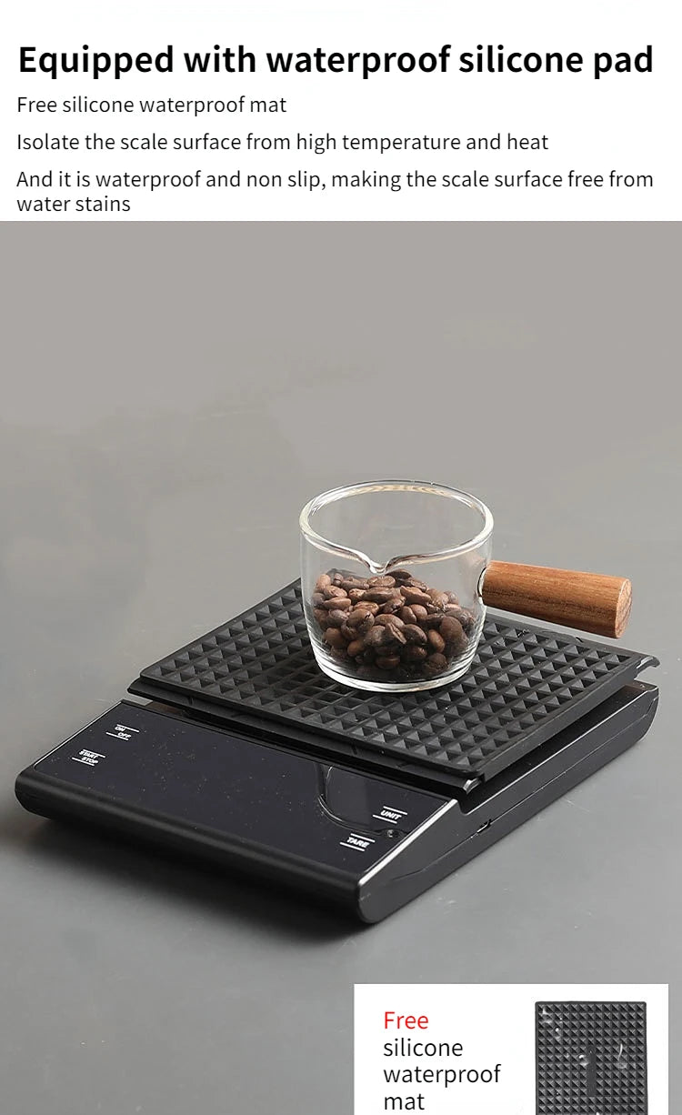 Precision Digital Coffee Scale with Built-In Timer (3kg/0.1g)