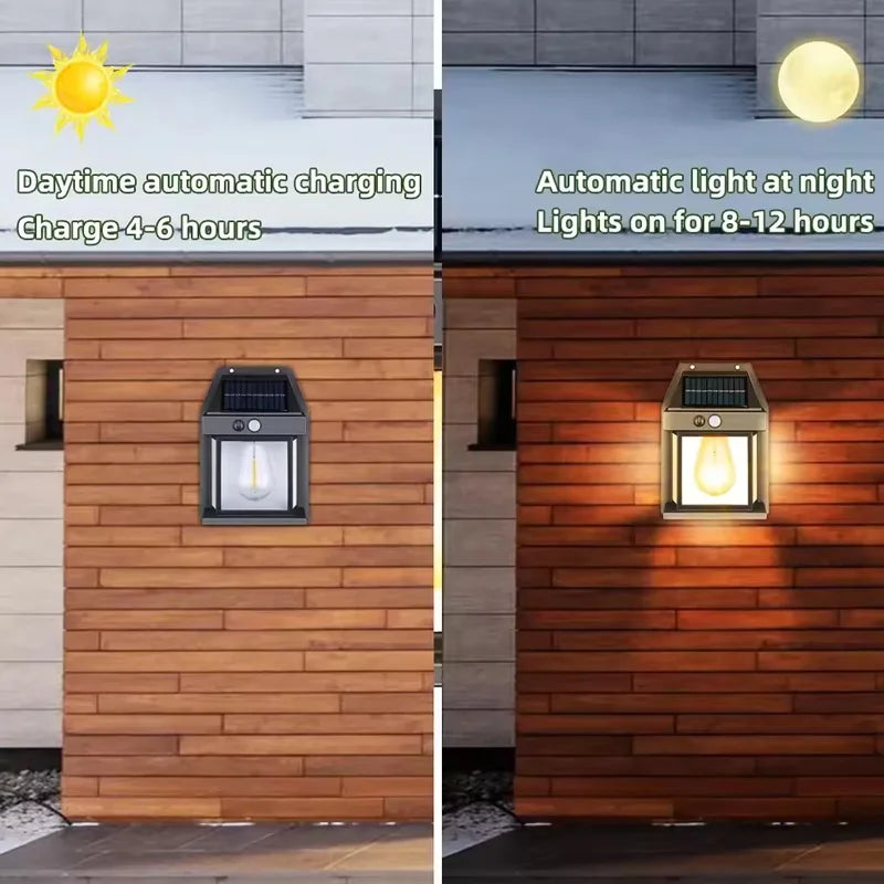Solar Motion Sensor Porch Light with Replaceable Bulb