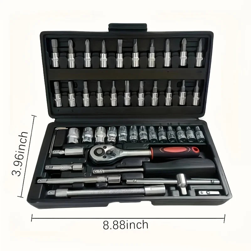 46-Piece Auto & Home Repair Tool Kit with Case