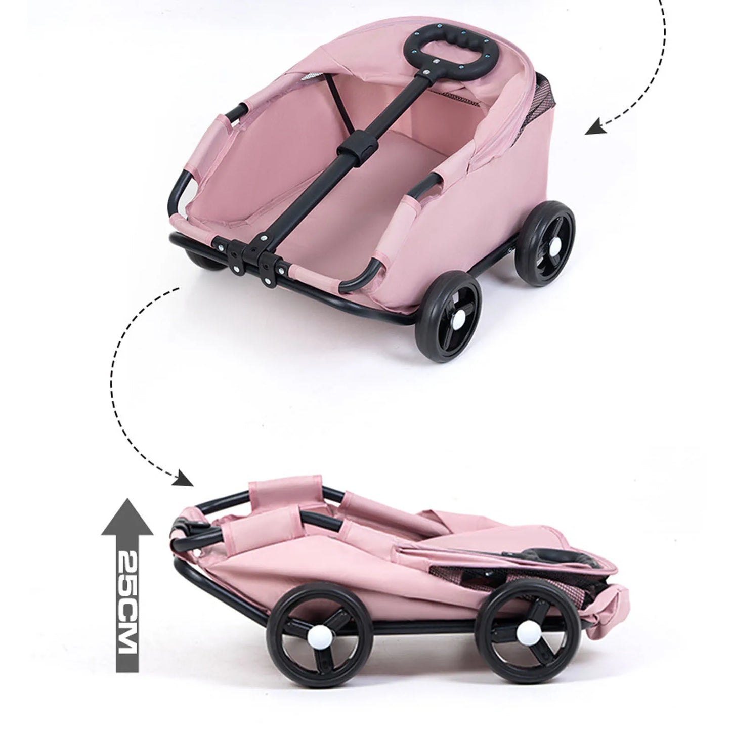 Premium Foldable 4-Wheel Pet Stroller with Canopy