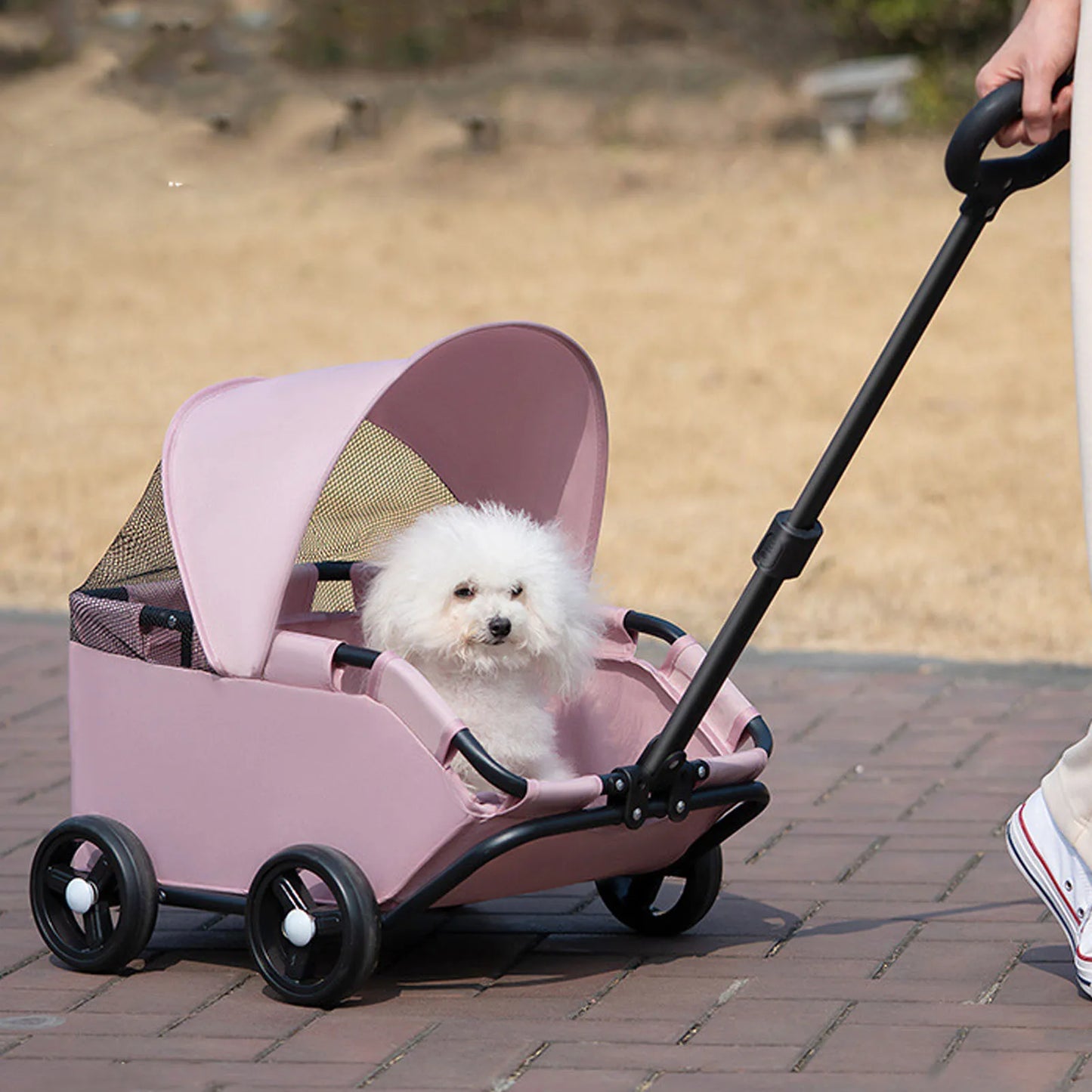 Premium Foldable 4-Wheel Pet Stroller with Canopy