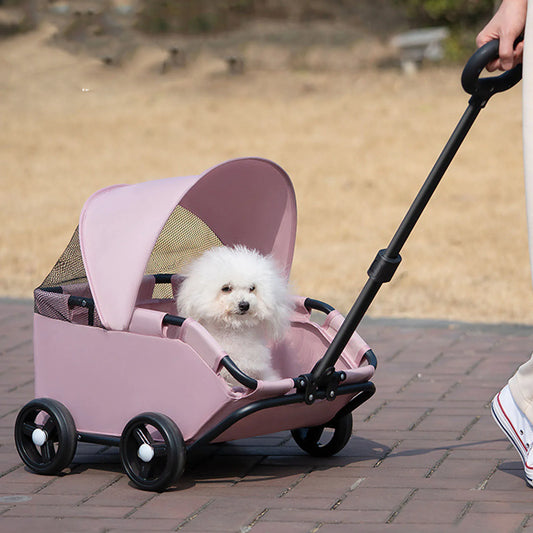 Premium Foldable 4-Wheel Pet Stroller with Canopy