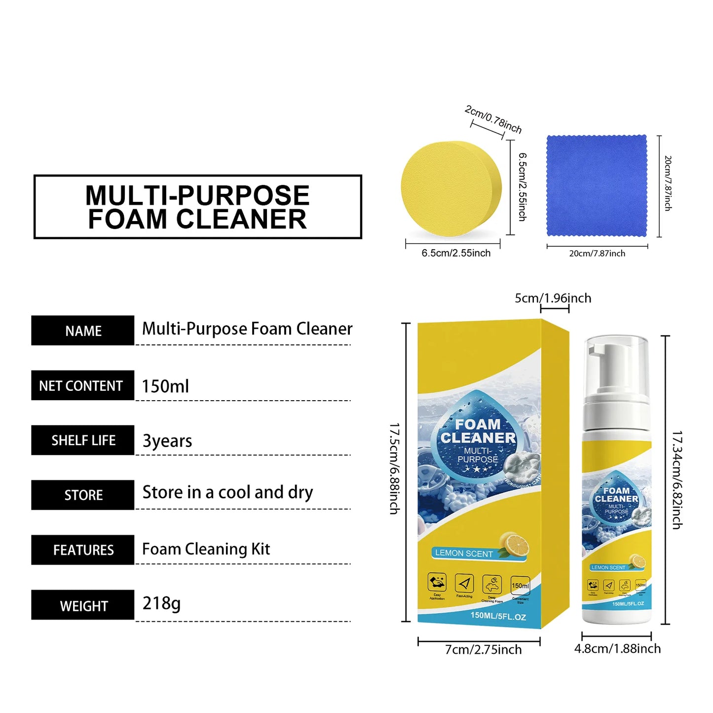 Multi-Purpose Car Interior Foam Cleaner & Detailing Kit