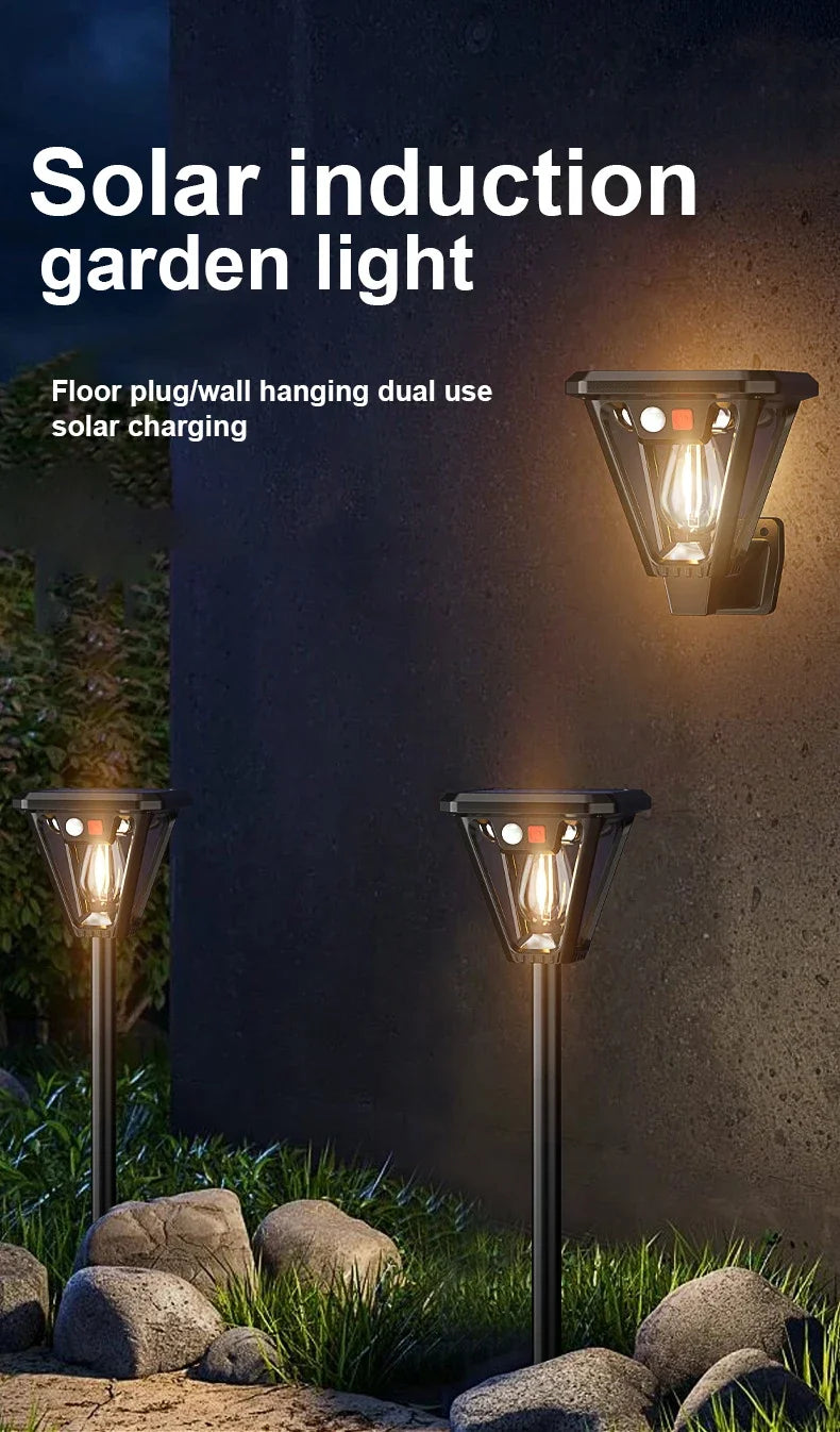 2-in-1 Solar Landscape Lights & Wall Sconce