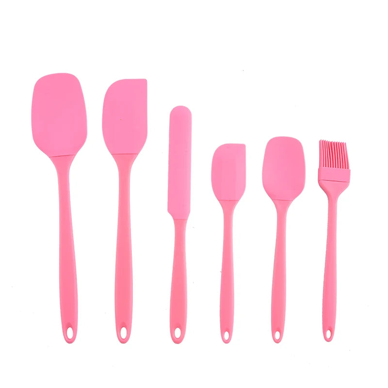 6-Piece Silicone Baking Utensil Set - Heat Resistant Non-Stick Spatula & Rubber Scraper Set for Cooking & Baking