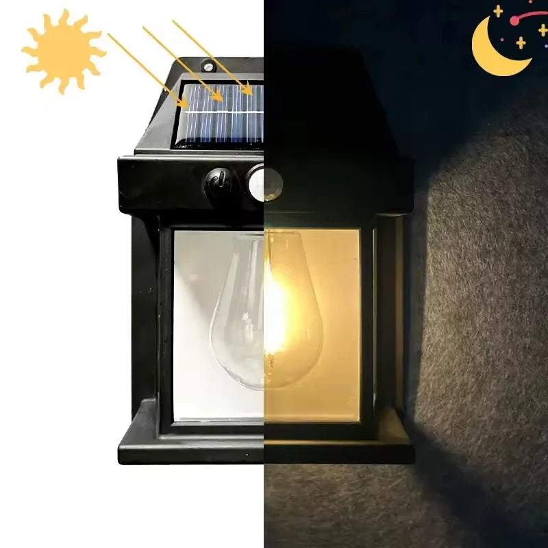 Solar Motion Sensor Porch Light with Replaceable Bulb