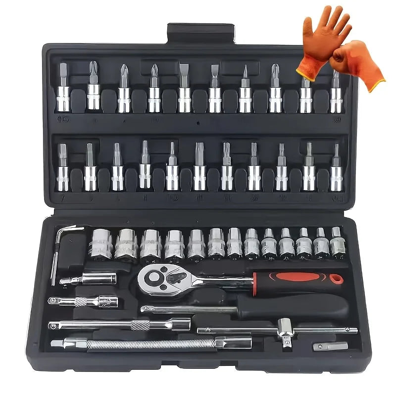 46-Piece Auto & Home Repair Tool Kit with Case