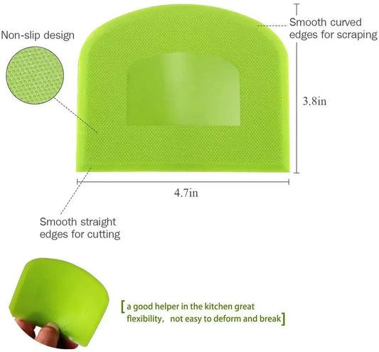 Premium Flexible Plastic Dough Scraper & Cutter