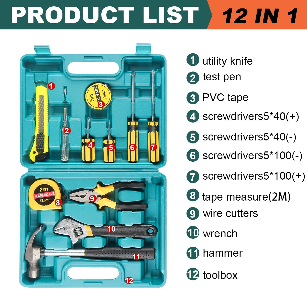 Compact Apartment Tool Kit with Storage Case