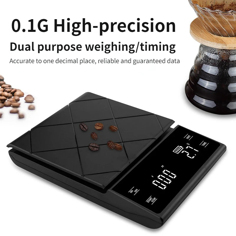Precision Digital Coffee Scale with Built-In Timer (3kg/0.1g)
