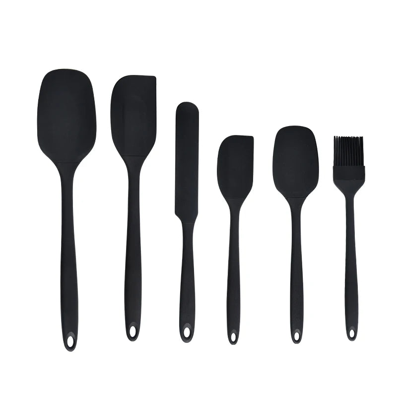 6-Piece Silicone Baking Utensil Set - Heat Resistant Non-Stick Spatula & Rubber Scraper Set for Cooking & Baking