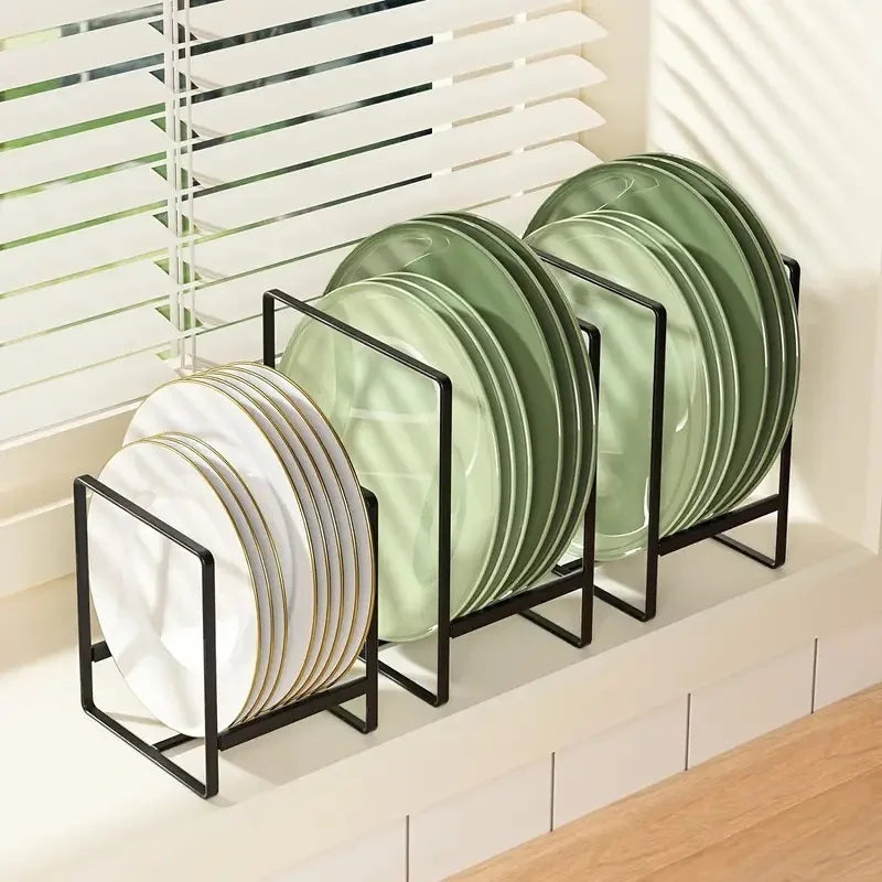 Heavy-Duty Metal Cabinet Plate Organizer Rack