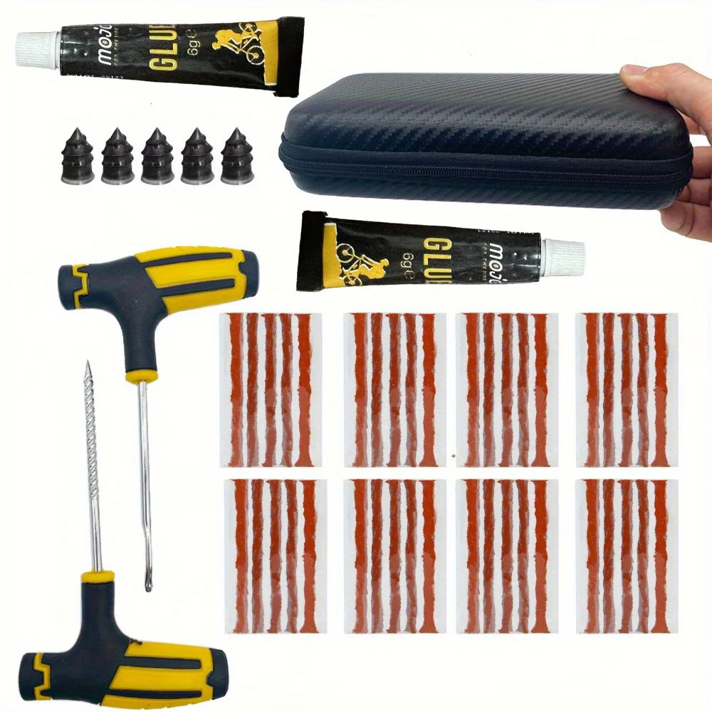 Tire Plug Kit - Heavy Duty Flat Tire Repair Kit for Car, Truck, RV & Motorcycle