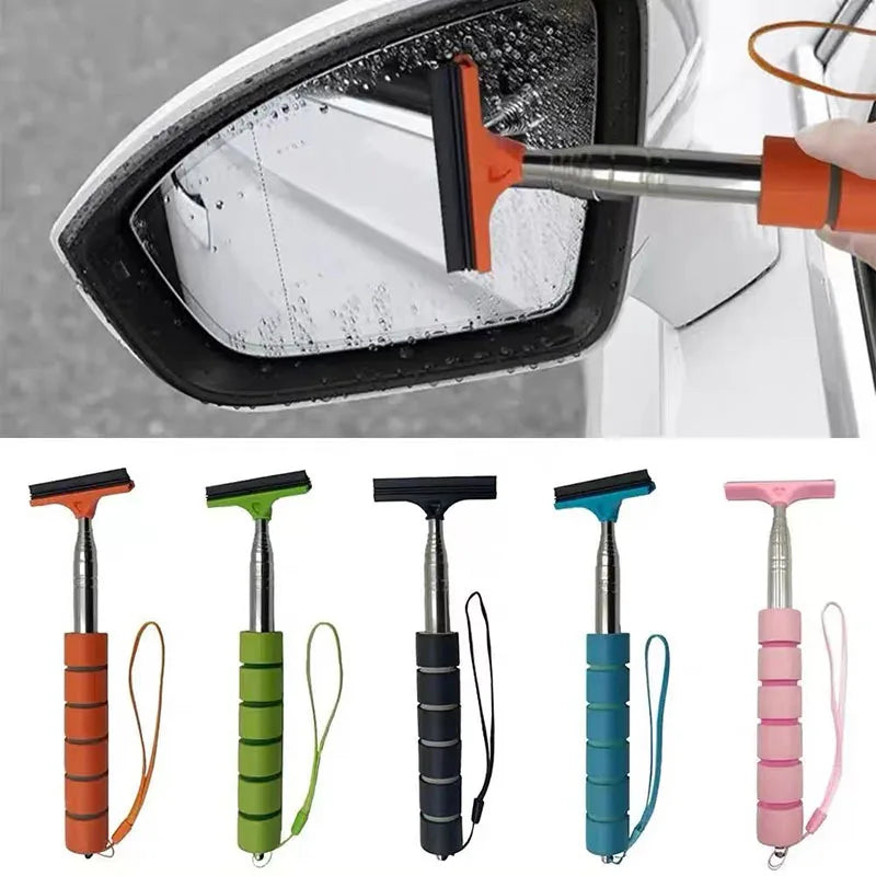 Telescopic Car Rearview Mirror Wiper & Glass Squeegee
