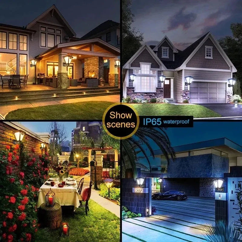 2-in-1 Solar Landscape Lights & Wall Sconce