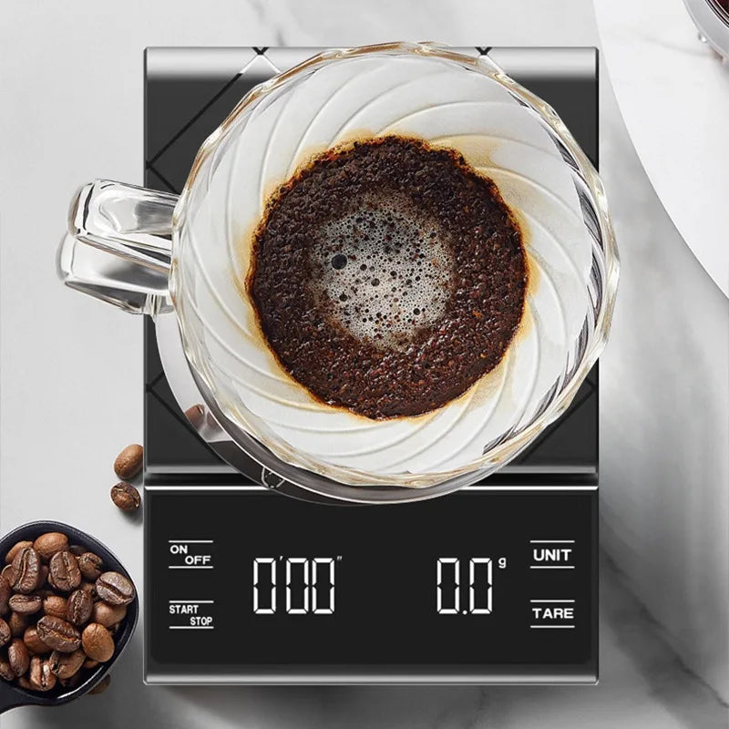 Precision Digital Coffee Scale with Built-In Timer (3kg/0.1g)