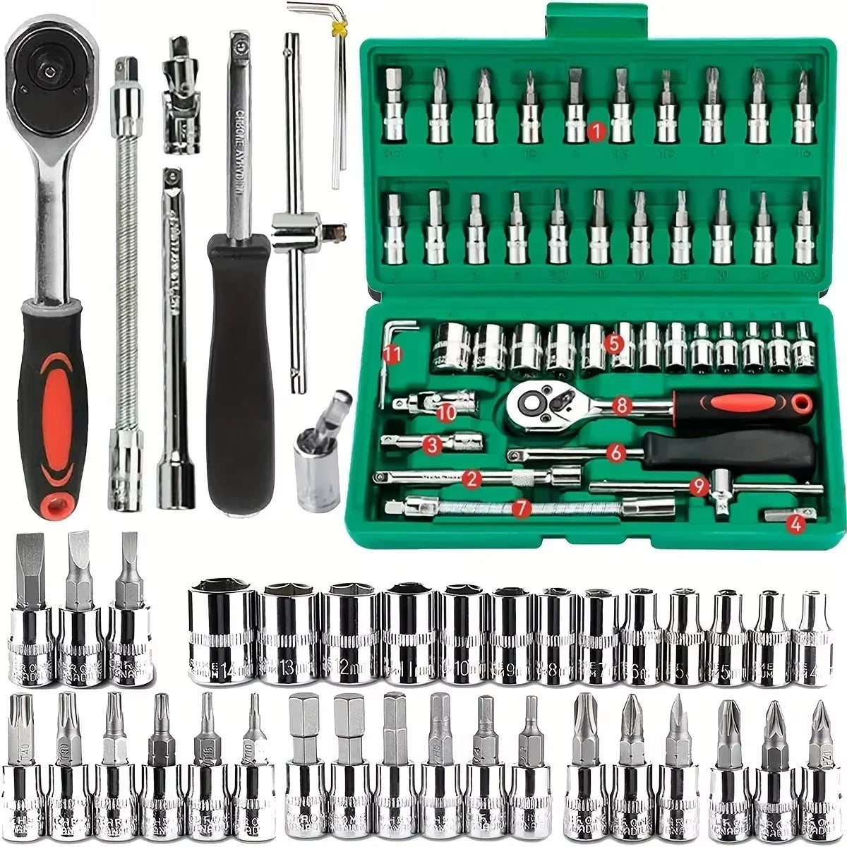 46-Piece Auto & Home Repair Tool Kit with Case