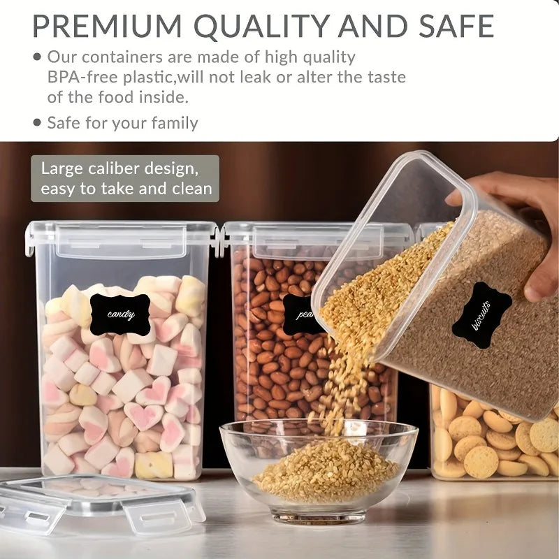 6-Piece Airtight Pantry Storage Container Set with Labels