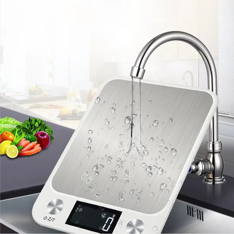15kg Digital Kitchen Scale & Food Balance (Stainless Steel)