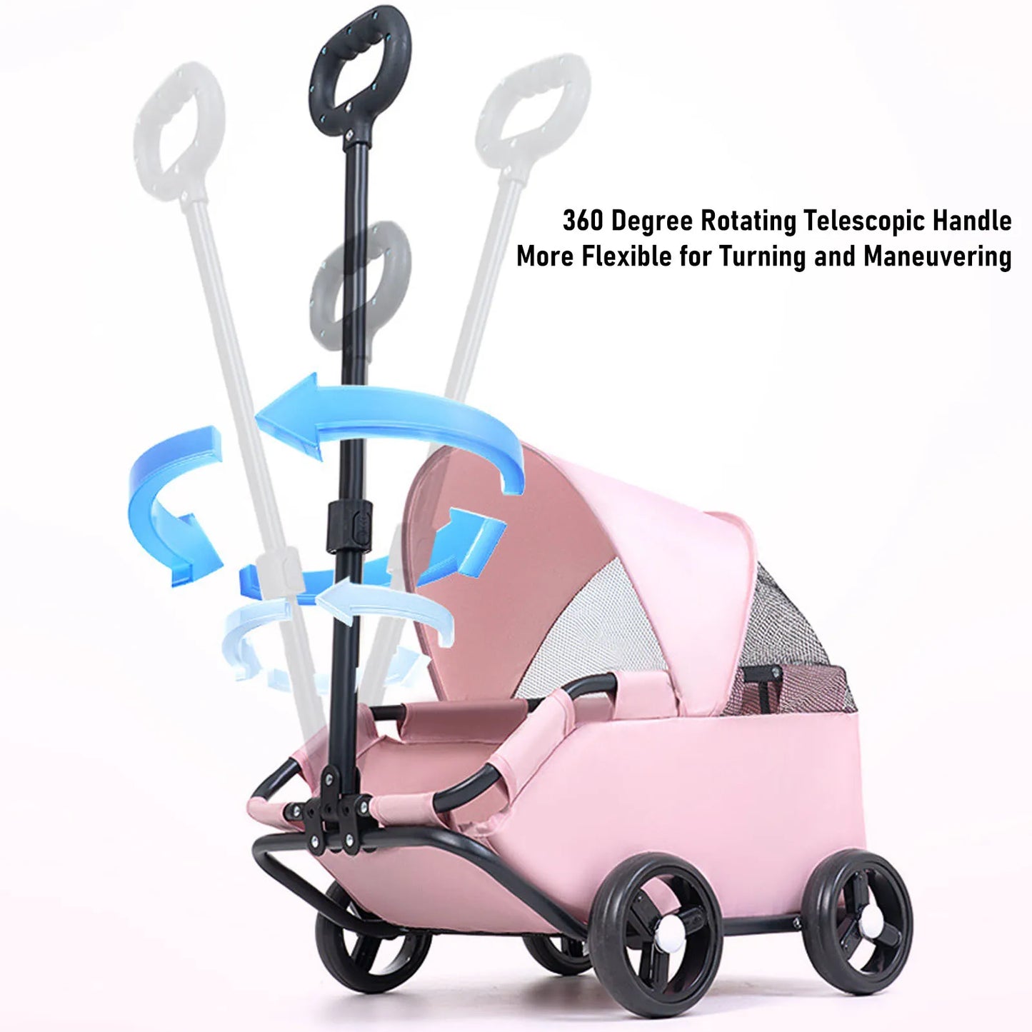 Premium Foldable 4-Wheel Pet Stroller with Canopy