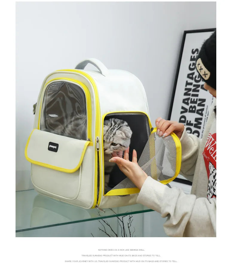 Large Capacity Breathable Mesh Pet Carrier Backpack