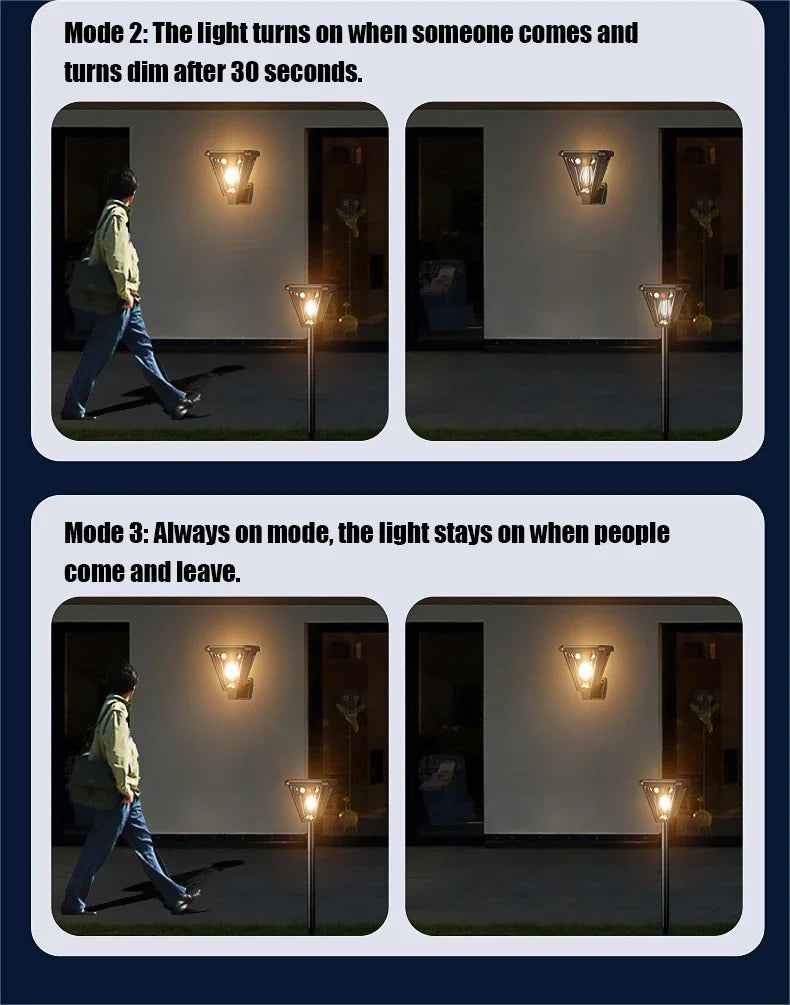 2-in-1 Solar Landscape Lights & Wall Sconce
