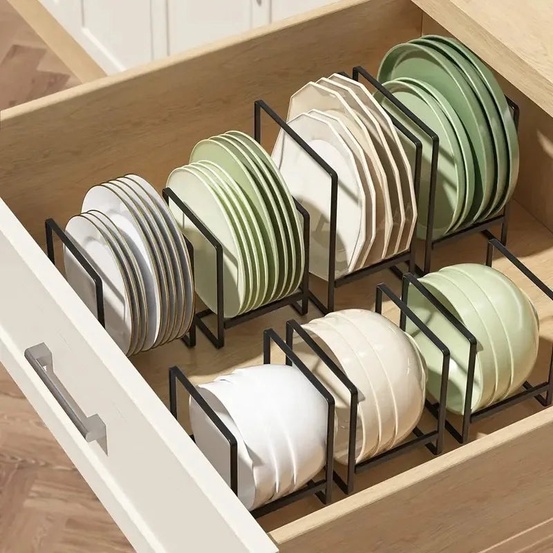 Heavy-Duty Metal Cabinet Plate Organizer Rack