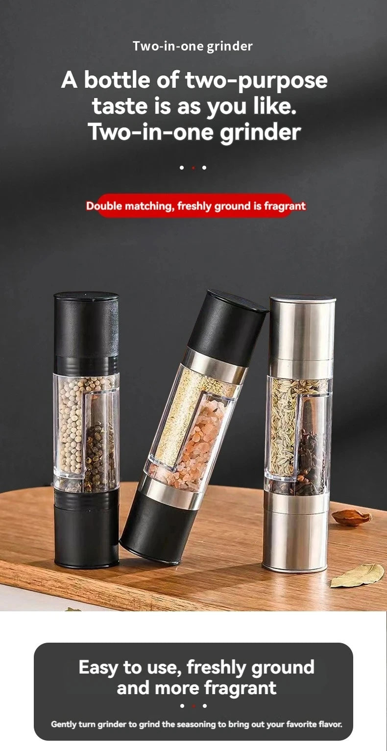 Premium 2-in-1 Stainless Steel Salt & Pepper Grinder
