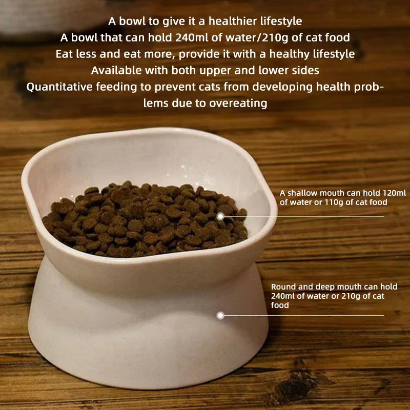 Elevated Anti-Vomiting Reversible Cat Bowl