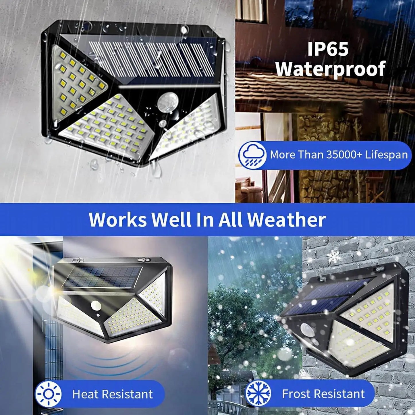 100 LED Solar Motion Sensor Security Light