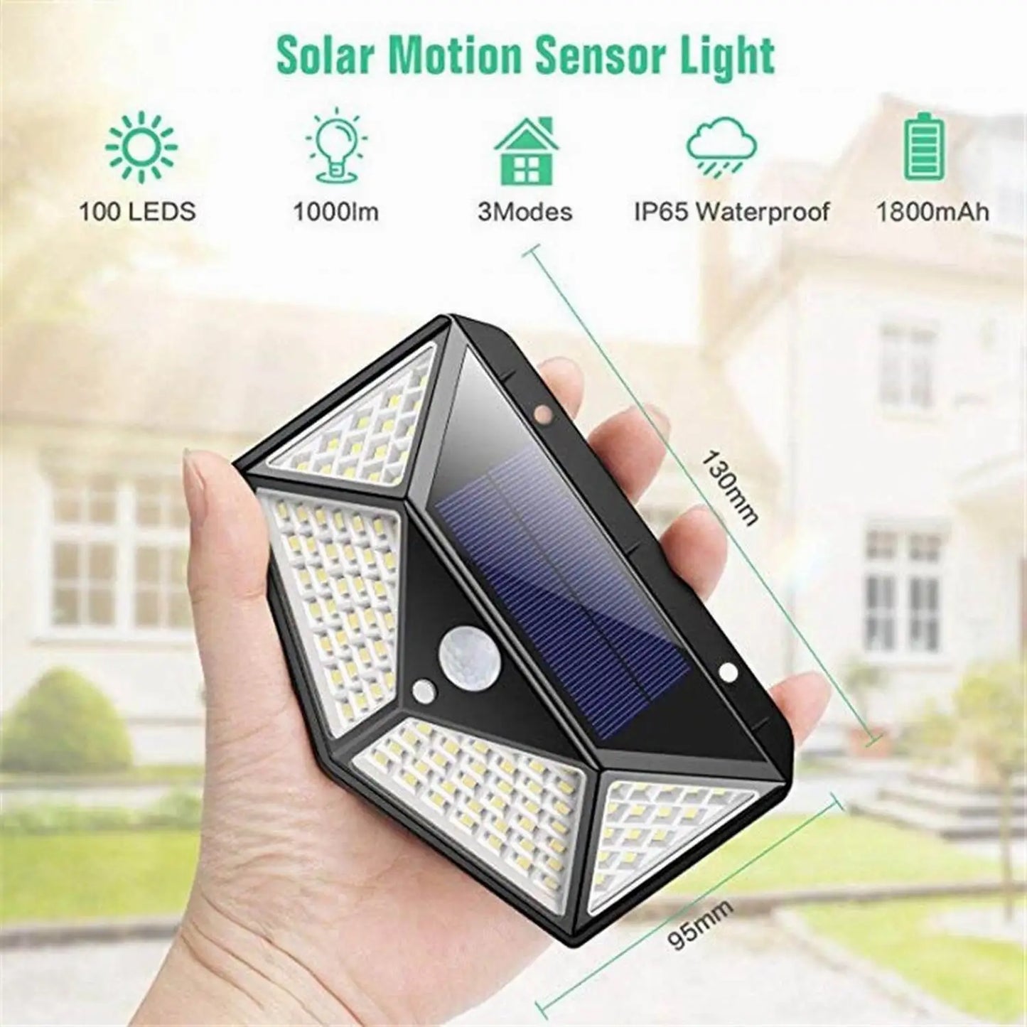 100 LED Solar Motion Sensor Security Light