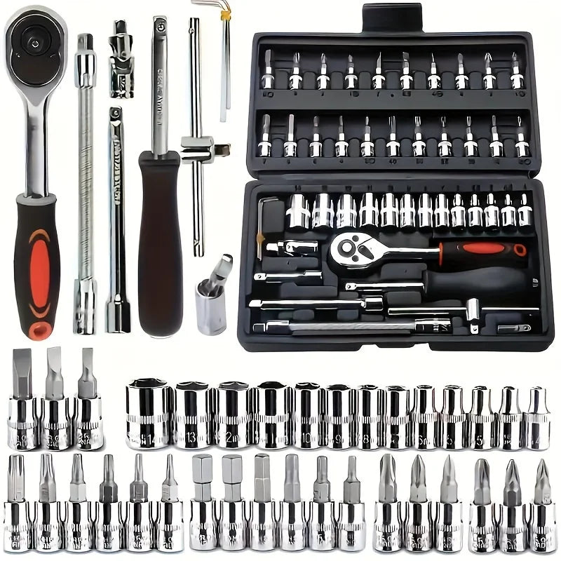 46-Piece Auto & Home Repair Tool Kit with Case