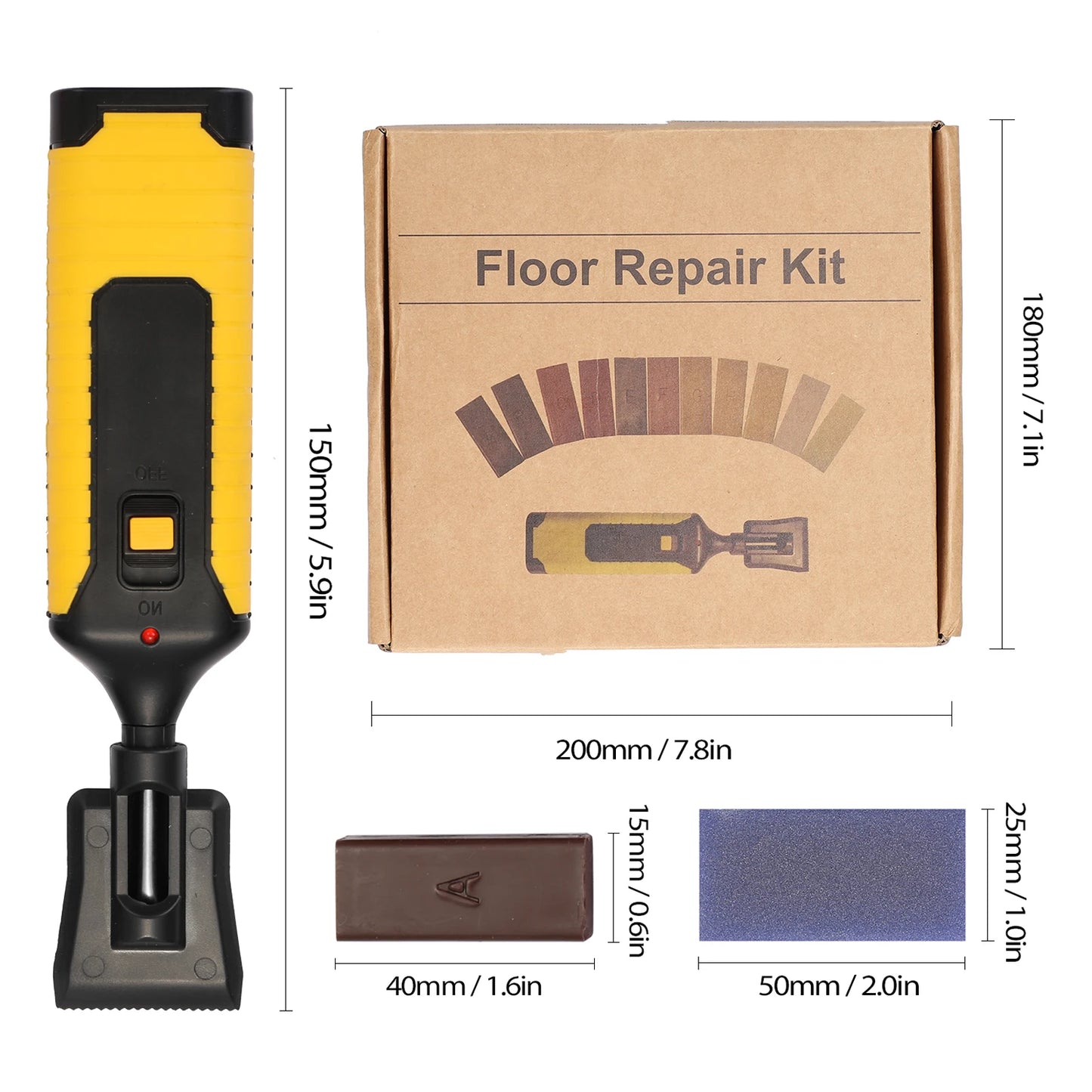 DIY Wood Floor Scratch Repair Kit with 11 Wax Blocks