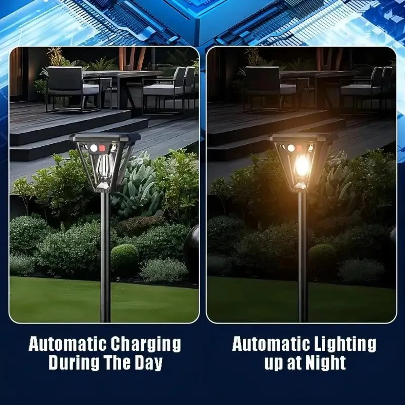 2-in-1 Solar Landscape Lights & Wall Sconce