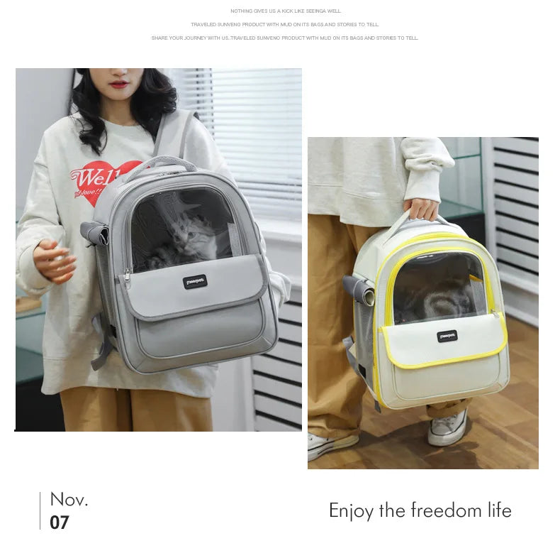 Large Capacity Breathable Mesh Pet Carrier Backpack