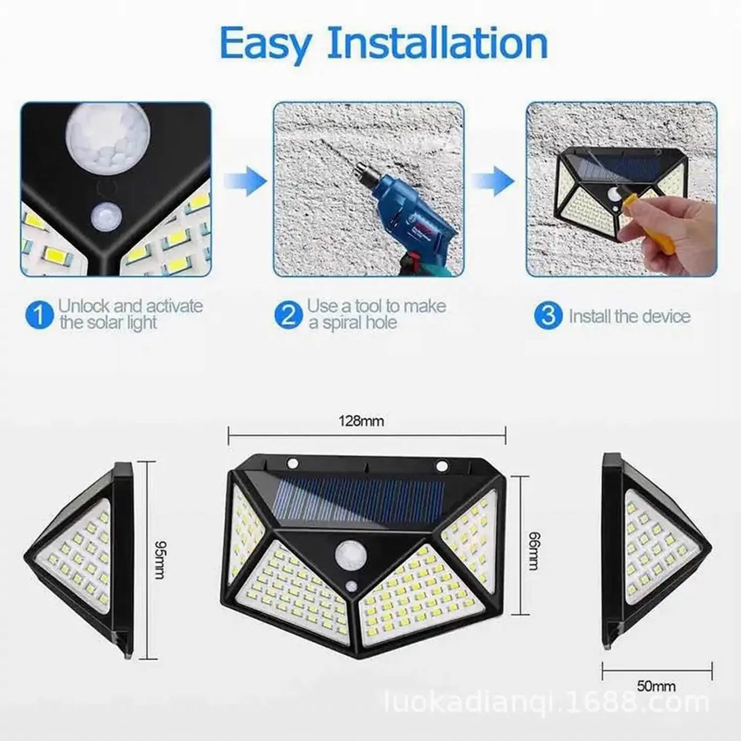 100 LED Solar Motion Sensor Security Light