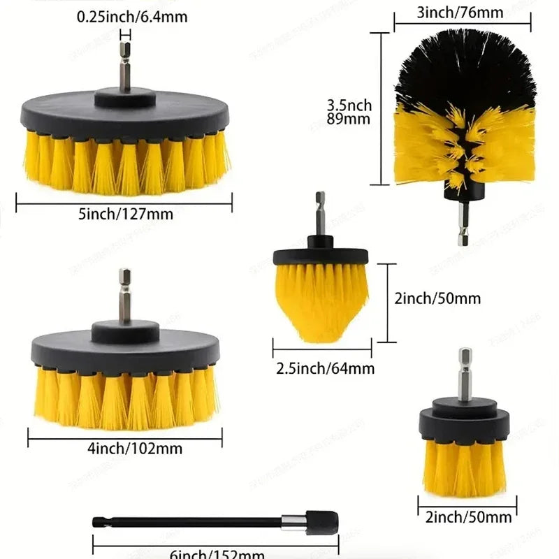 Heavy-Duty 7-Piece Car Detailing Drill Brush Kit
