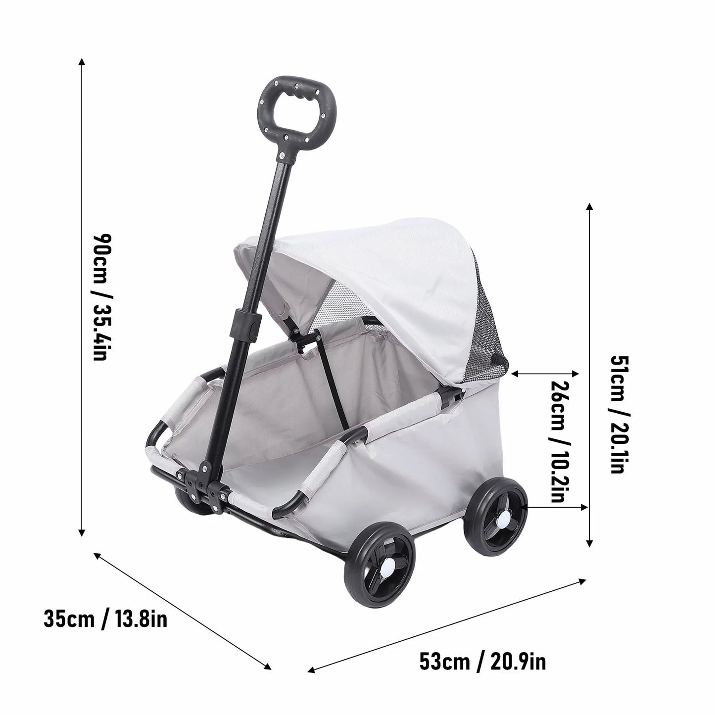Premium Foldable 4-Wheel Pet Stroller with Canopy