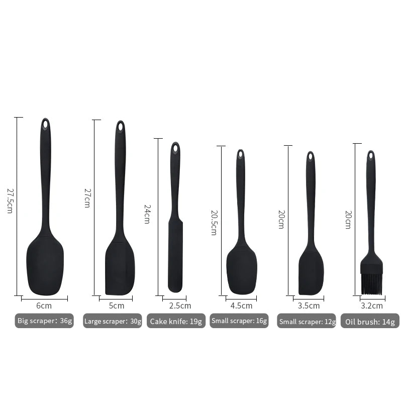 6-Piece Silicone Baking Utensil Set - Heat Resistant Non-Stick Spatula & Rubber Scraper Set for Cooking & Baking