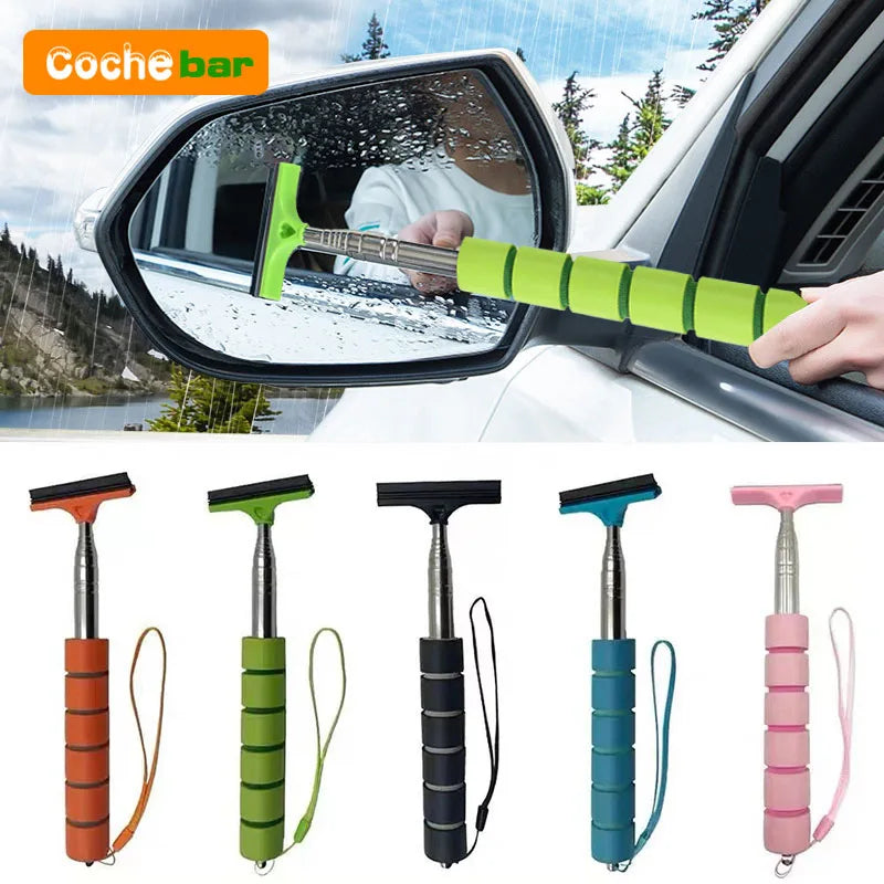 Telescopic Car Rearview Mirror Wiper & Glass Squeegee