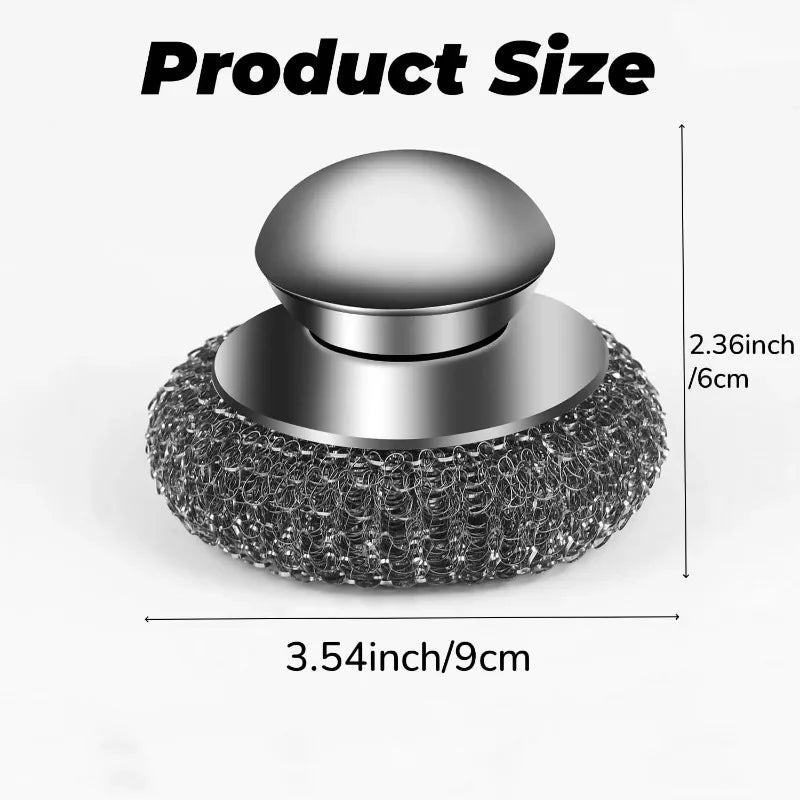 Heavy-Duty Stainless Steel Pot Brush with Handle