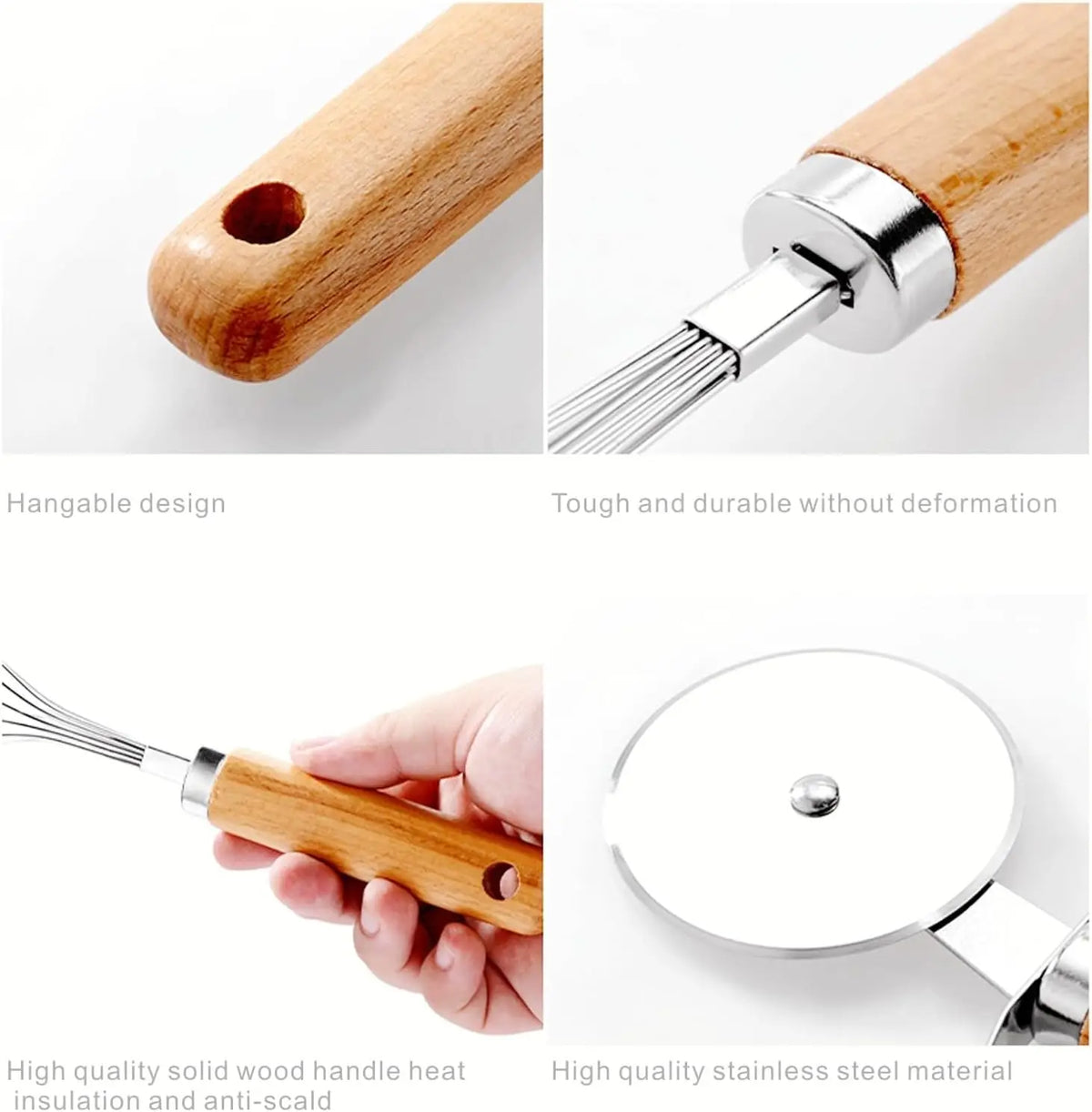 Premium Wood Handle Stainless Steel Kitchen Gadgets