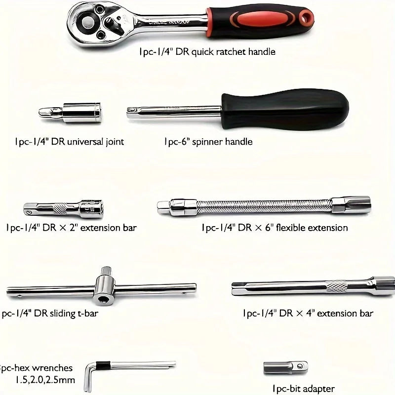 46-Piece Auto & Home Repair Tool Kit with Case