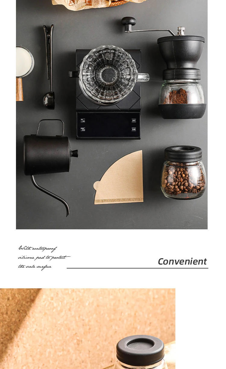 Precision Digital Coffee Scale with Built-In Timer (3kg/0.1g)