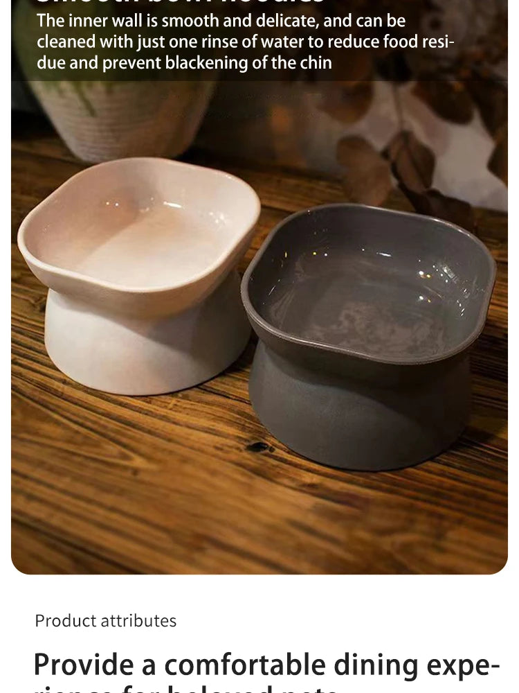 Elevated Anti-Vomiting Reversible Cat Bowl
