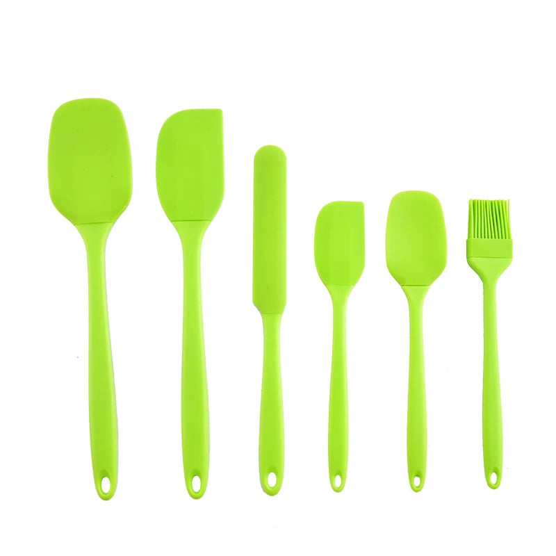 6-Piece Silicone Baking Utensil Set - Heat Resistant Non-Stick Spatula & Rubber Scraper Set for Cooking & Baking