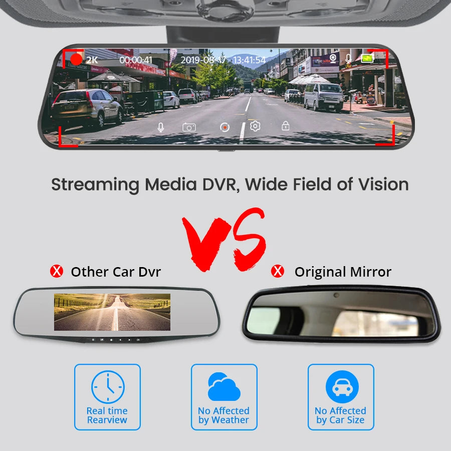 Premium 10-Inch Rearview Mirror Dash Cam & Backup Camera
