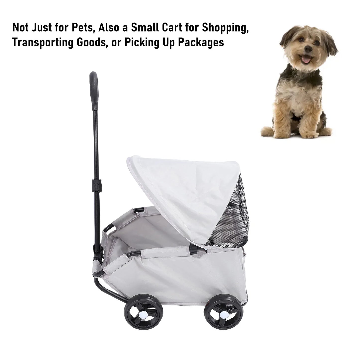 Premium Foldable 4-Wheel Pet Stroller with Canopy